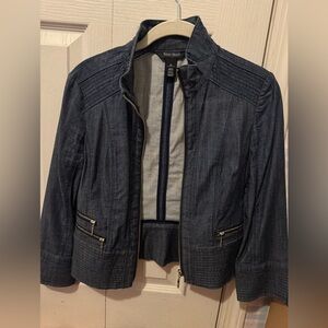 White House Black Market Dark Blue Jean Jacket